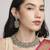 glamorous flower design kundan antique gold plated choker jewellery set for women
