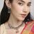 glimmery oval shape kundan antique gold plated choker necklace set for women