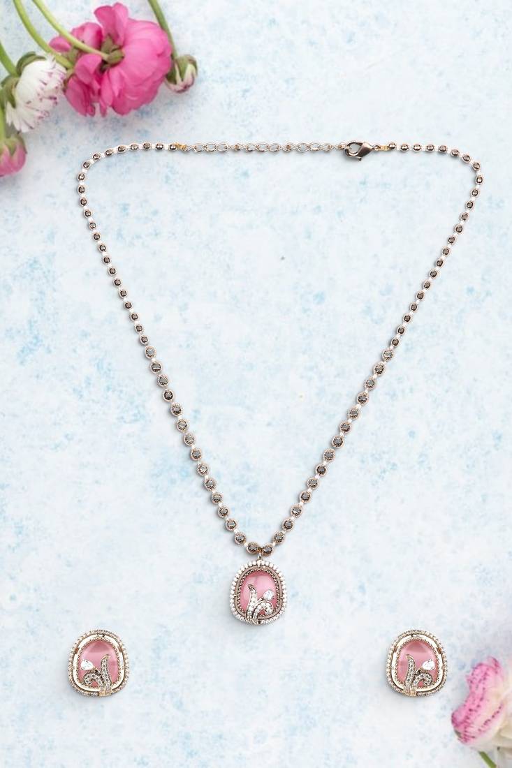 flowing flower design brass antique gold plated choker necklace set for women