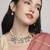 gorgeous oval shape pearl brass kundan antique gold plated choker necklace set for women
