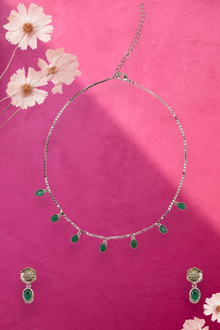 fine circle shape brass kundan antique gold plated choker necklace set for women