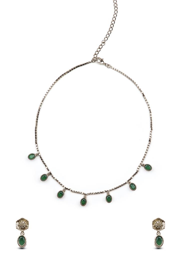 fine circle shape brass kundan antique gold plated choker necklace set for women