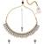 glimmery flower design pearl kundan antique gold plated choker jewellery set for women