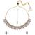 glorious flower design pearl kundan antique gold plated choker jewellery set for women