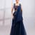 Navy Blue Organza Lehenga Set