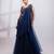Navy Blue Organza Lehenga Set