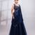 Navy Blue Organza Lehenga Set