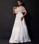 Ivory Embroidered Modal Satin Lehenga Set