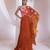 Rust Orange Chinon Organza Lehenga Set