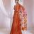 Rust Orange Chinon Organza Lehenga Set