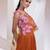 Rust Orange Chinon Organza Lehenga Set