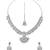 marvellous paisley design half-moon shape kundan silver plated choker jewellery set for women
