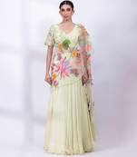 Mint Green Chinon Organza Lehenga Set