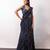 Midnight Blue Embroidered Georgette Lehenga Set
