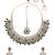 graceful flower design pearl kundan antique gold plated choker jewellery set for women