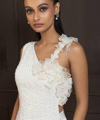 Ivory Chiffon Silk Lehenga Set 3