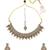 lavish flower and oval shape kundan antique gold plated choker jewellery set for women