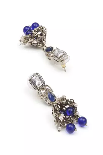 modish square and flower design kundan antique gold plated choker jewellery set for women