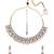 pleasant square and flower design kundan antique gold plated choker jewellery set for women