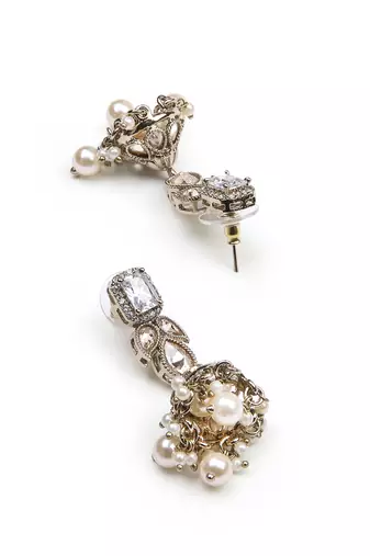 pleasant square and flower design kundan antique gold plated choker jewellery set for women