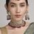stylish oval shape red beads kundan antique gold plated choker jewellery set for women