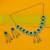 attractive oval shape green kundan antique gold plated choker necklace set for women