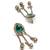 attractive oval shape green kundan antique gold plated choker necklace set for women