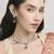 graceful oval shape white kundan antique gold plated choker necklace set for women