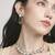 graceful oval shape white kundan antique gold plated choker necklace set for women