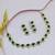 lavish traingle shape green kundan brass antique gold plated choker necklace set for women