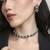 lavish traingle shape green kundan brass antique gold plated choker necklace set for women