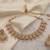 splendid oval and leaf shape pink pearl kundan gold plated choker jewellery set for women