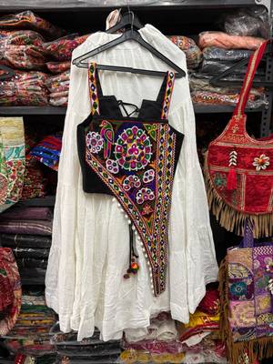 white rayon plain lehenga choli 2