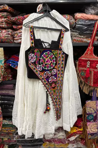 white rayon plain lehenga choli