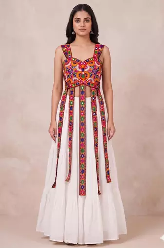 white rayon plain lehenga choli