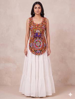 white rayon plain lehenga choli 1