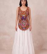 white rayon plain lehenga choli