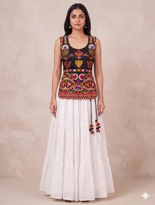 white rayon plain lehenga choli 1