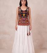 white rayon plain lehenga choli