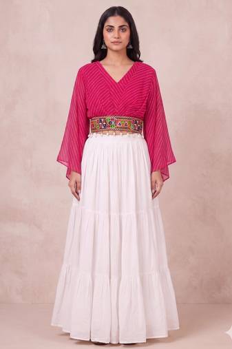white rayon plain lehenga choli