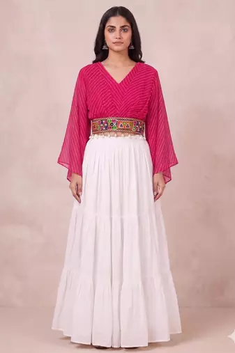 white rayon plain lehenga choli