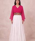 white rayon plain lehenga choli