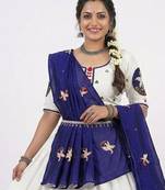 white rayon embroidered lehenga choli