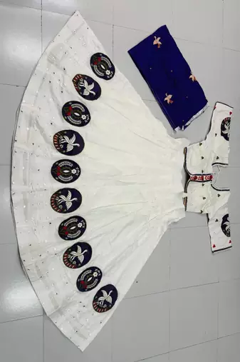white rayon embroidered lehenga choli