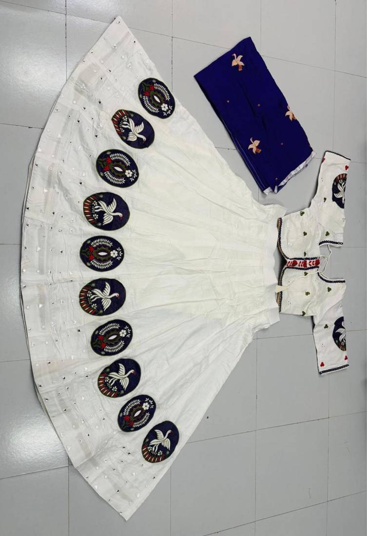 white rayon embroidered lehenga choli