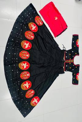 black rayon embroidered lehenga choli 2