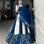 royal blue rayon printed lehenga choli
