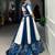royal blue rayon printed lehenga choli