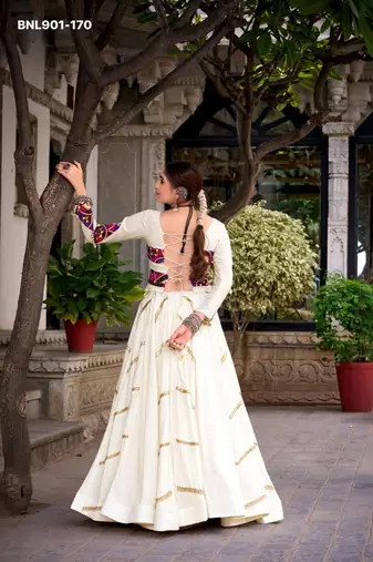 off white rayon embroidered lehenga choli