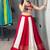 red rayon plain lehenga choli